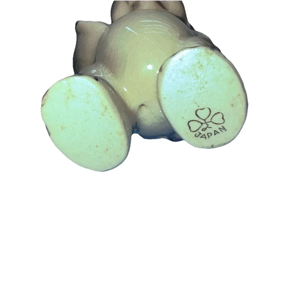 Mini Vintage Japan Porcelain Baby Elephant Figurine MCM Wealth Decor Kitsch 3